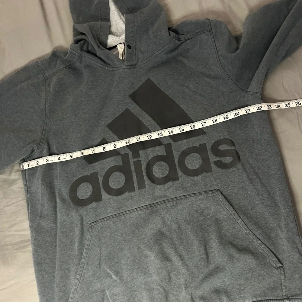 Adidas Gray Pullover Hoodie‎ Big Logo Sweatshirt Hooded Athleisure